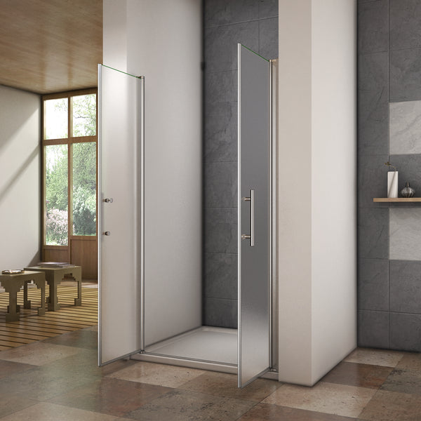 Mamparas Ducha Pantalla Baño vidrio opaco esmerilado 6mm cristal templado Easyclean