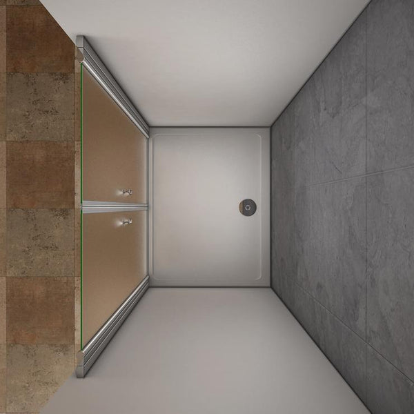 Mamparas Ducha Puerta Abatible Doble Cristal opaco esmerilado Antical 6mm