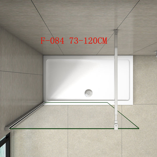 200cm Mamparas de Ducha Pantalla Panel Fijo Perfil Cromado Cristal Antical 10mm