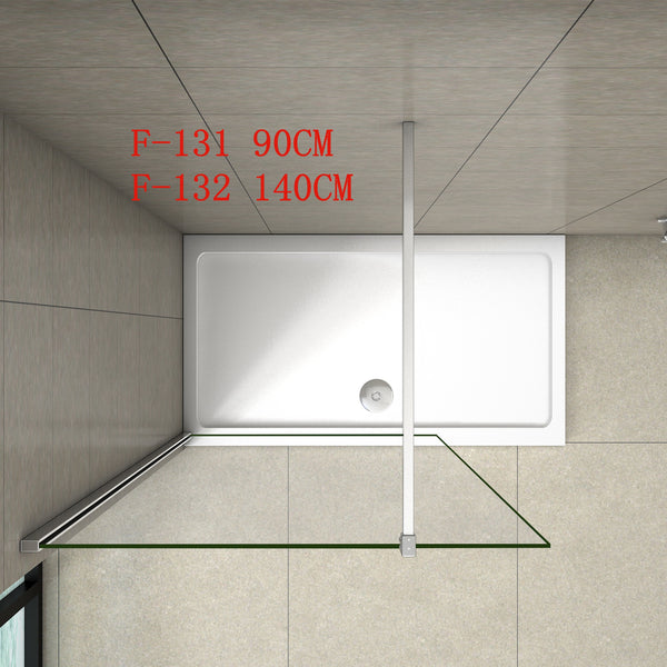 200cm Mamparas de Ducha Pantalla Panel Fijo Perfil Cromado Cristal Antical 10mm