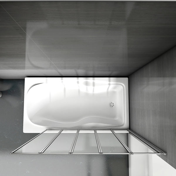 Mamparas Tina Bañera Pantalla Cristal 4mm Biombo 5 veces Plegable vidrio templado Baño Ducha 120x140cm