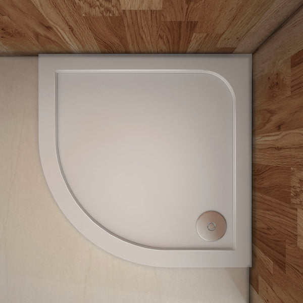 Plato de ducha Resina Semicircular 90x90cm Extraplano Blanco