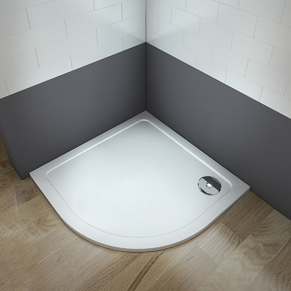 Plato de Ducha Extraplano Semicircular Antideslizante Capa Gelcoat Blanco AICA