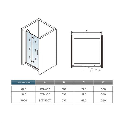 Mamparas de Ducha Puerta Abatible Parcial 6mm Antical Alta 100x195cm