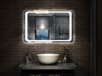 Espejo de baño con luz LED(Brillo LED Envolvente) / antivaho calefactado / táctil / vertical y horizontal