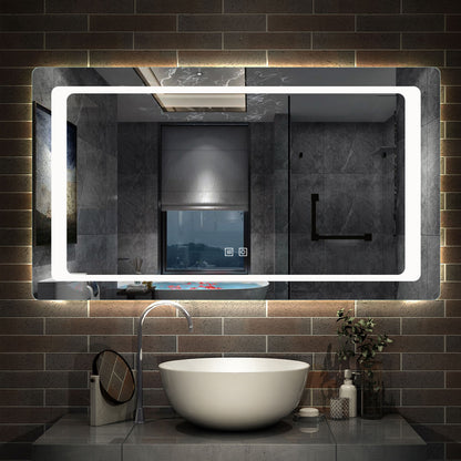 Espejo de baño con luz LED(Brillo LED Envolvente) / antivaho calefactado / táctil / vertical y horizontal