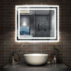 50 x 60 cm Esoejo led baño antivaho, luz blanca frío, sensor