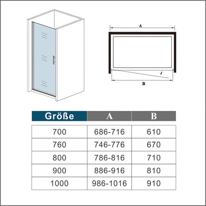 Puerta de ducha Abatible Frontal Cristal 5mm Antical