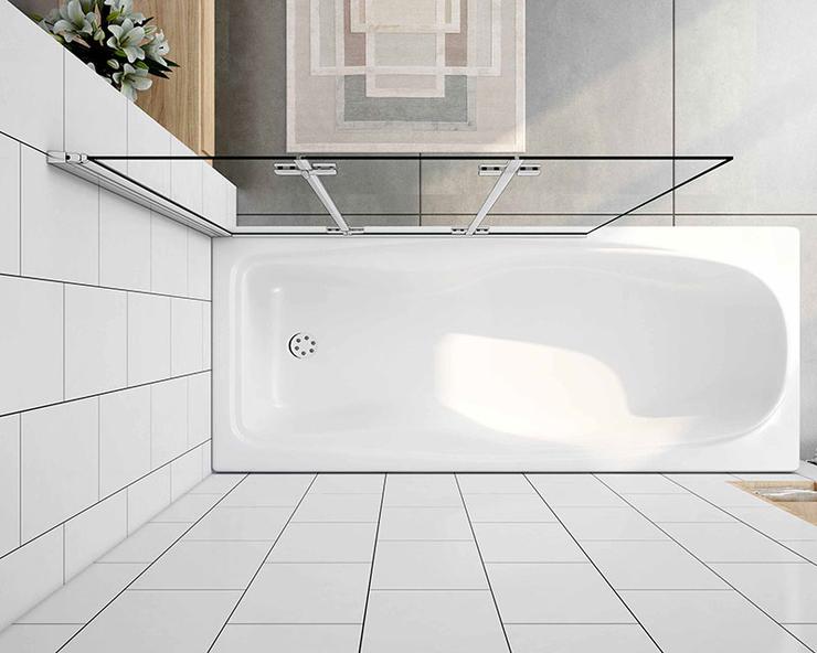 Mamparas de Bañera Biombo Plegable Cristal 6mm 3 veces plegable