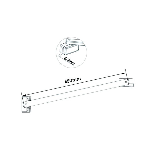 Mamparas de Ducha Panel Fijo Cristal esmerilado Antical 8mm - Barra 45cm