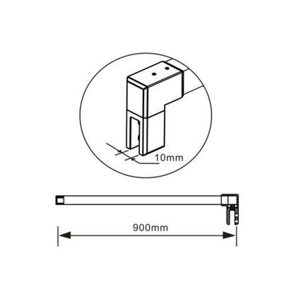 Mamparas ducha Panel Pantalla Fija Vidrio laminado de film seguridad a prueba de explosiciones 8mm - Barra 90/140cm