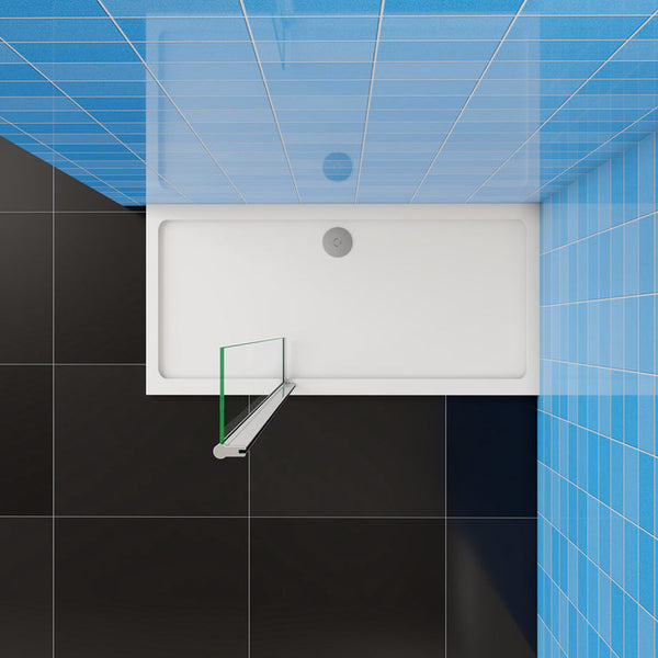 Walkin Mampara Panel de ducha Lateral giratorio Vidrio 8mm Antical con Perfil Cromado Brillante