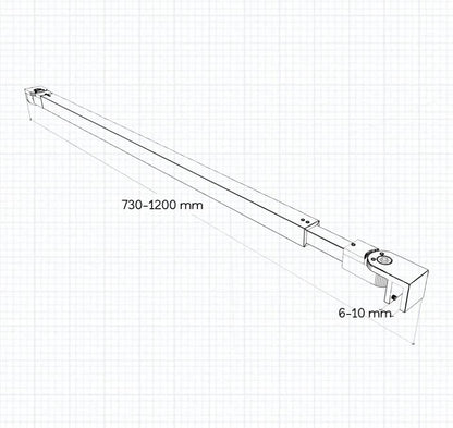 liquidacion Mamparas de Ducha Pantalla Panel Fijo 10mm Antical  - Dos Barras de Fijación 73-120cm