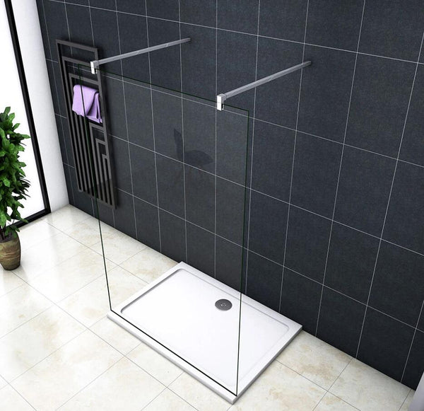 Mamparas de Ducha Pantalla Panel Fijo 10mm Antical  - Dos Barras de Fijación 90/140cm