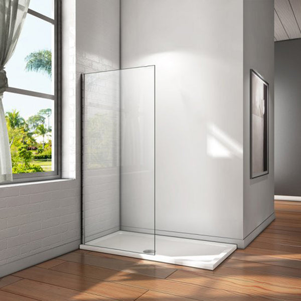 Mampara walk-in, Mampara de ducha fija de 65x185cm,Vidrio templado de 6mm tratamiento antical/Easyclean