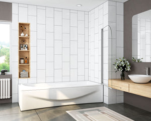 Mampara de bañera Abatible Simple de 1 Hoja 180 grados 70x130cm