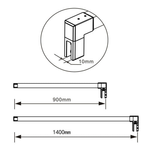 Mamparas de Ducha Pantalla Panel Fijo 8mm Esmeriado Antical + Barra de soporte