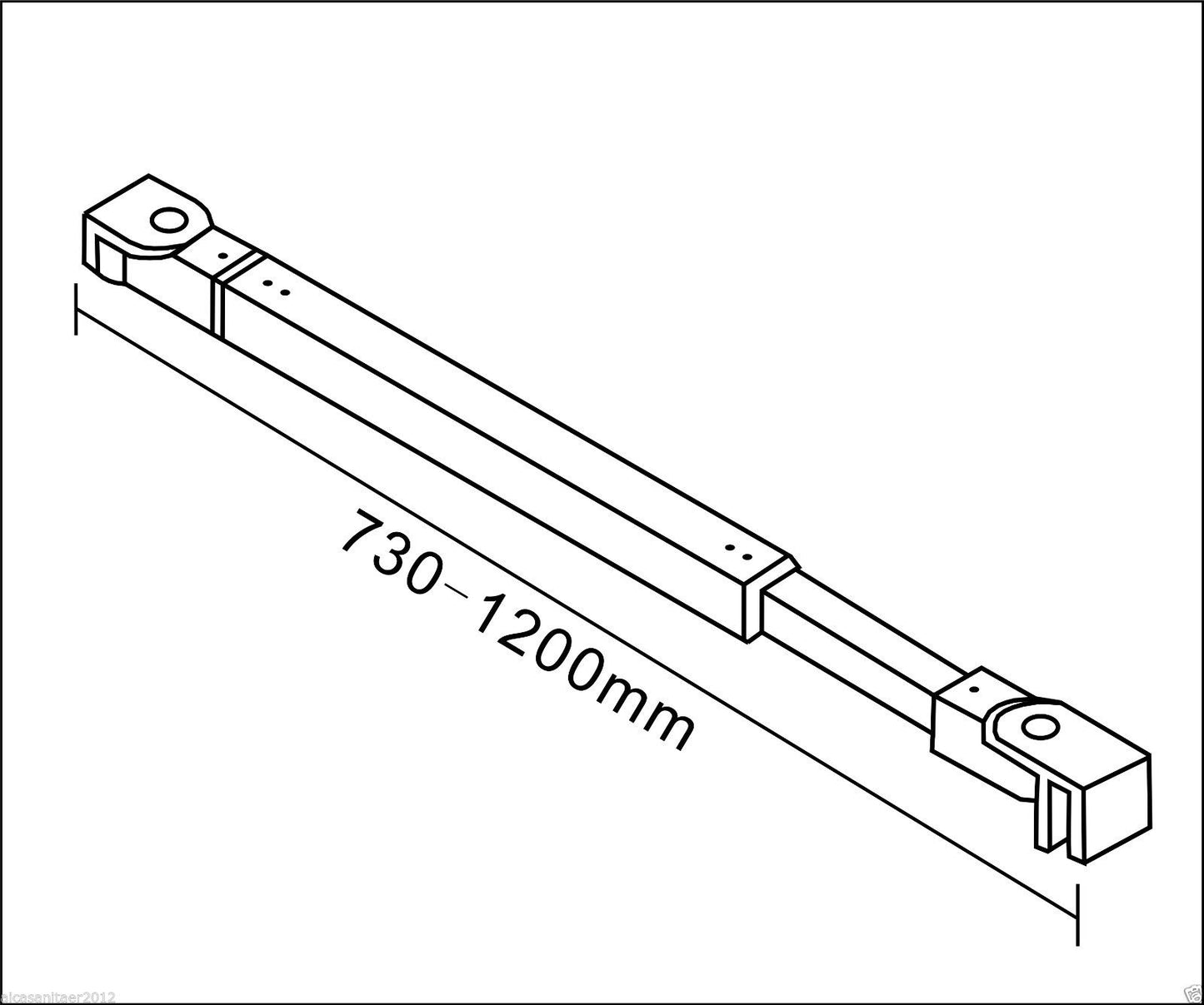 Mamparas de Ducha Pantalla Panel Fijo 8mm Esmeriado Antical + Barra de soporte