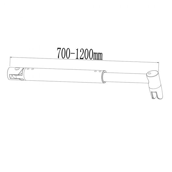 Barra de soporte 70-120cm (6-10mm) para Mamparas de ducha y baño