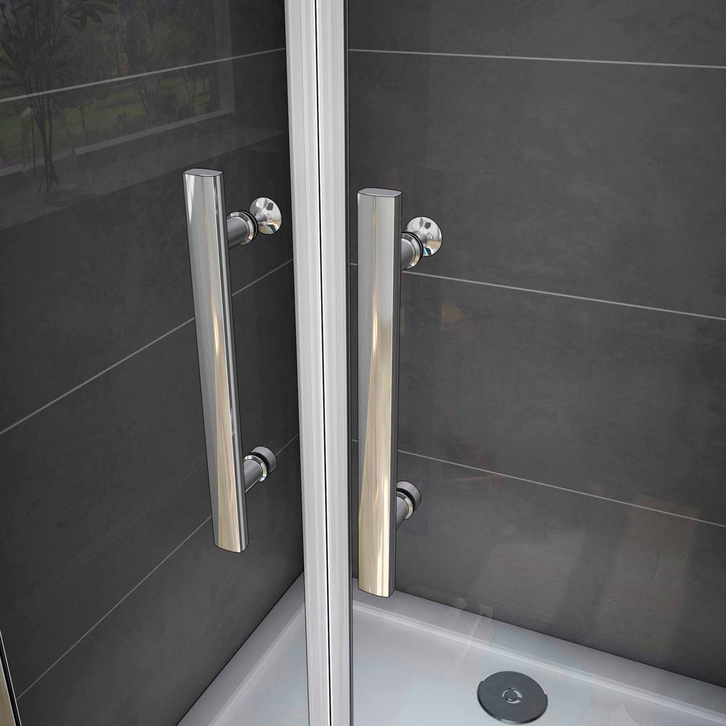 Mampara ducha puerta giratoria 6mm Easyclean vidrio
