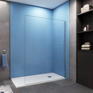 200cm Mamparas de Ducha Pantalla Panel Fijo Perfil Cromado Cristal Antical 10mm