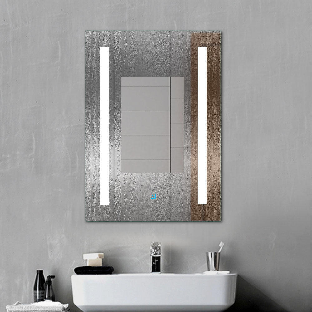 Espejo con luz LED para baño con antivaho / táctil / vertical / luz blanca