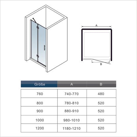 Mamparas Ducha Puerta vidrio 6mm Easyclean para Baño